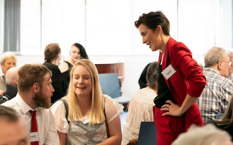 Vicky McClure (right) with dementia sufferer Daniel and his fiancee Jordan - Credit: BBC