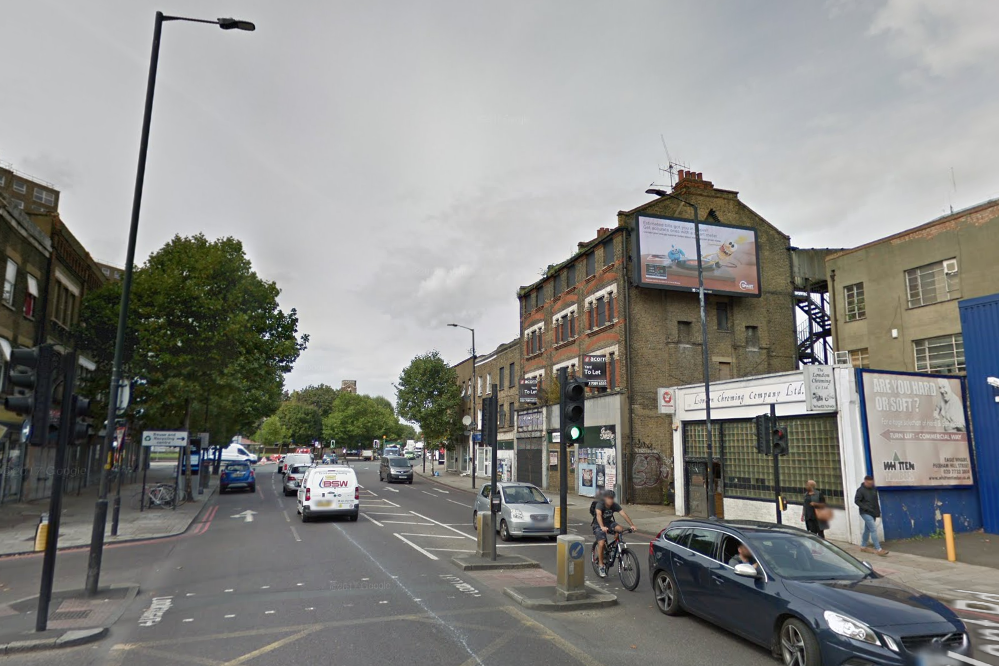Serious injuries: The cyclist was hit by a bus on the Old Kent Road on Saturday afternoon: Google