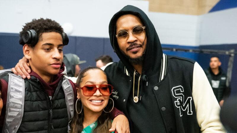 Kiyan, La La and Carmelo Anthony