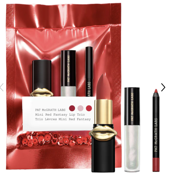 <p><strong>PAT McGRATH LABS</strong></p><p>sephora.com</p><p><strong>$25.00</strong></p><p><a href="https://go.redirectingat.com?id=74968X1596630&url=https%3A%2F%2Fwww.sephora.com%2Fproduct%2Fpat-mcgrath-labs-mini-divine-rose-lip-set-trio-P476899&sref=https%3A%2F%2Fwww.prevention.com%2Flife%2Fg30609393%2Fvalentines-day-gifts-for-her%2F" rel="nofollow noopener" target="_blank" data-ylk="slk:Shop Now" class="link rapid-noclick-resp">Shop Now</a></p><p><strong>This trio by famed makeup artist Pat McGrath</strong> is all about bold looks with a pop of color. Mix and match from the three included products and delight in the fact that the wrapping is done for you. (Recommended: a dollar-store bow.)</p>