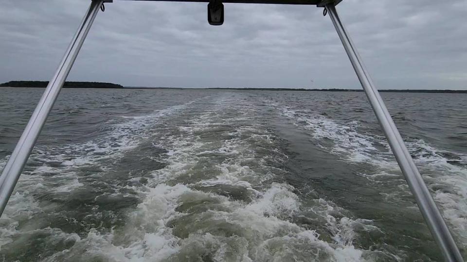 The Manatee II public ferry has a bench at the stern to dolphin watch while heading to and from Daufuskie Island.