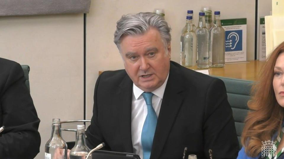 John Nicolson MP asking a question to Magnus Brooke, group director of strategy, policy and regulation at ITV during the Culture, Media and Sport Select Committee at the House of Commons, London, on the subject of pre-legislative scrutiny of the Draft Media Bill. Picture date: Tuesday June 6, 2023.