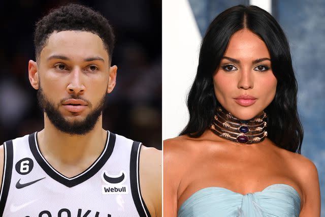 <p>Jonathan Bachman/Getty ; Karwai Tang/WireImage</p> Left: Ben Simmons during a game at the Smoothie King Center on January 06, 2023 in New Orleans, Louisiana. Right: Eiza Gonzalez attends the 2023 Vanity Fair Oscar Party on March 12, 2023 in Beverly Hills, California.