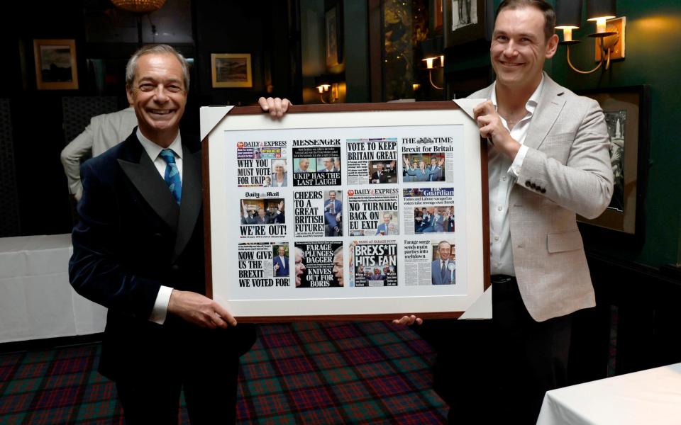 Farage was presented with a montage of some of the many front pages he has appeared on