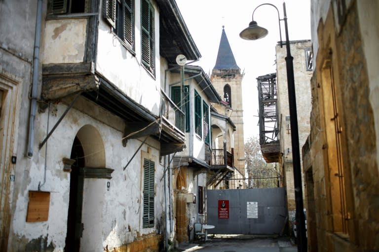 A scene from the northern part of Nicosia, the world's last divided capital, shows a border gate leading to the UN buffer zone across Cyprus