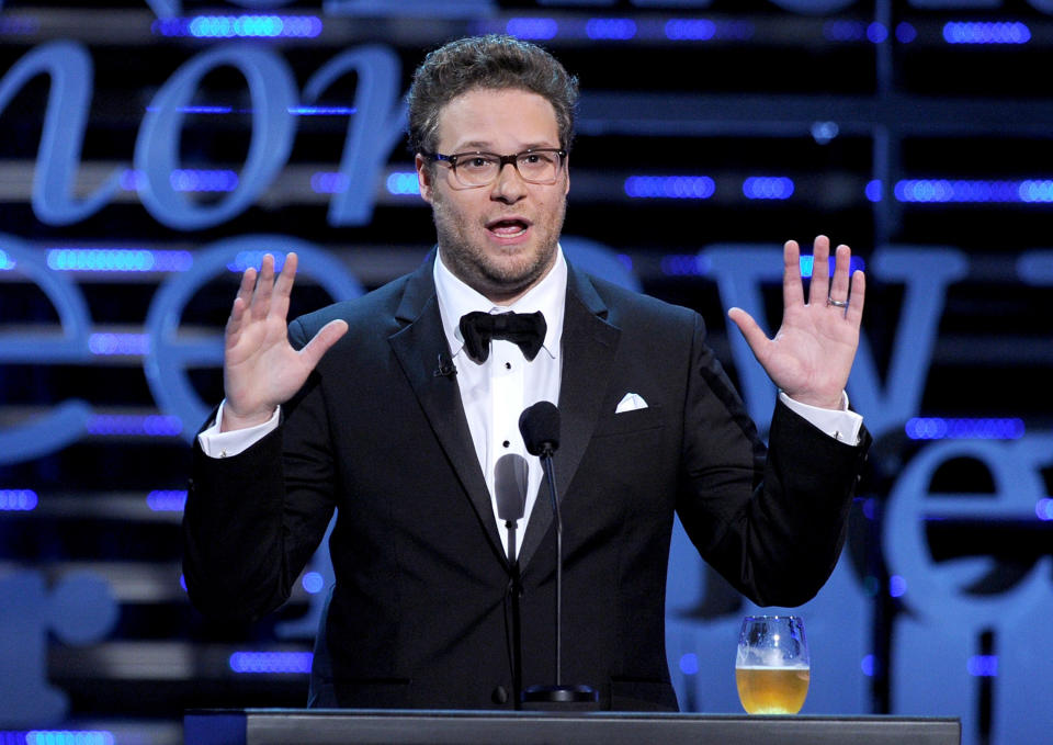 CULVER CITY, CA - AUGUST 25:  Roast Master Seth Rogen speaks onstage during The Comedy Central Roast of James Franco at Culver Studios on August 25, 2013 in Culver City, California. The Comedy Central Roast Of James Franco will air on September 2 at 10:00 p.m. ET/PT.  (Photo by Kevin Winter/Getty Images for Comedy Central)