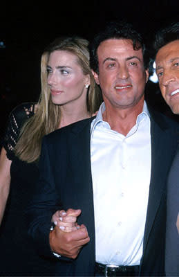 Jennifer Flavin and husband Sylvester Stallone at the Mann's Chinese Theater premiere of Warner Brothers' Battlefield Earth