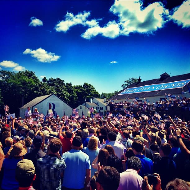 Mitt and Ann Romney in Stratham, NH on Friday, June 15. (Holly Bailey/Yahoo News)