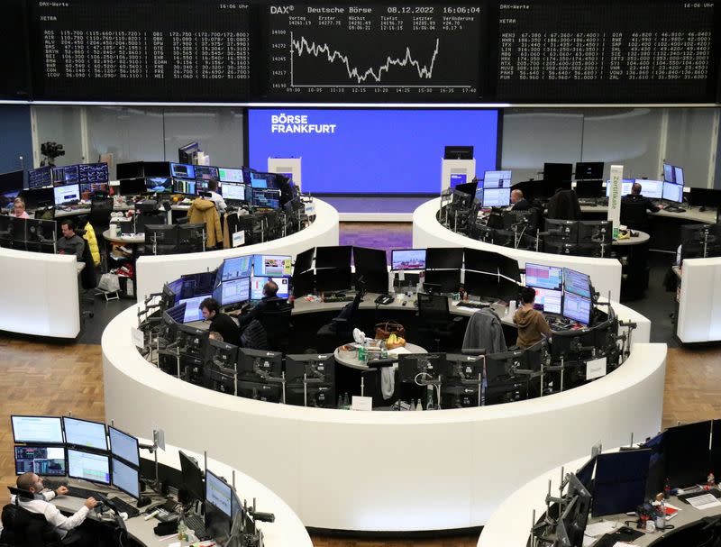 FILE PHOTO: German share price index DAX graph is pictured at the stock exchange in Frankfurt