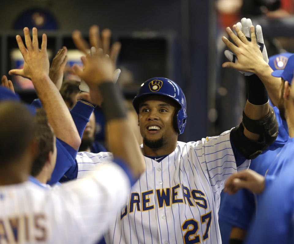 <p>Carlos Gomez, stock up – He’s batting .345 with four homers and nine RBI to start the season, justifying his high ADP. Gomez has been a bit lucky (30.8 HR/FB%, .405 BABIP), but he also sports a 35.0 LD% and is sure to start stealing more bases soon. He’s an elite fantasy player.</p>