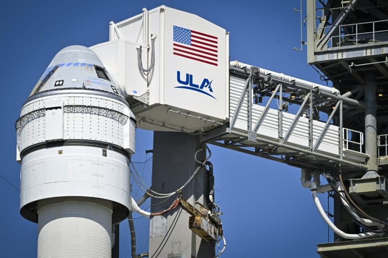 La fusée de ULA Atlas V avec le vaisseau Starliner à son sommet, avant sa première mission avec des astronautes à bord, le 31 mai à Cap Canaveral en Floride (Miguel Rodriguez)