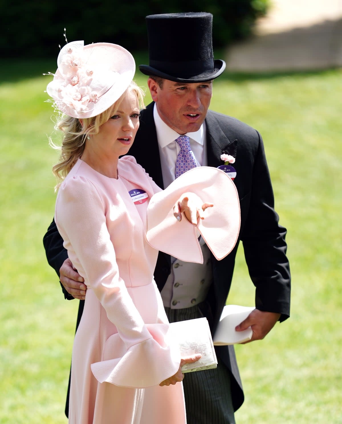 Lindsay Wallace and Peter Phillips (right) during day four of Royal Ascot (David Davies/PA) (PA Wire)