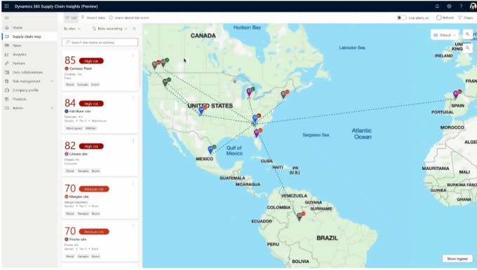 Microsoft Dynamics 365 Supply Chain Insights tool