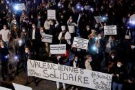 FILE PHOTO: Lille restaurants and bars owners protest against new sanitary measures in France