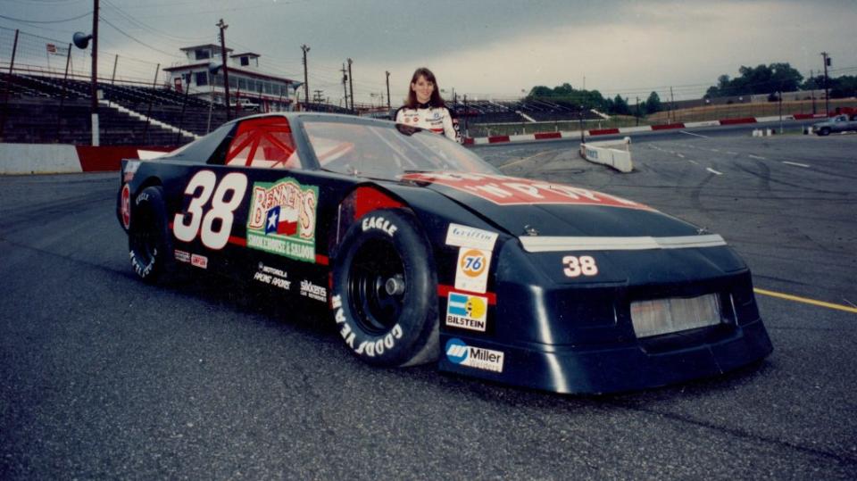 <em>As a teenager, Kelley Earnhardt Miller raced late models with her brothers (JR Motorsports photo)</em>