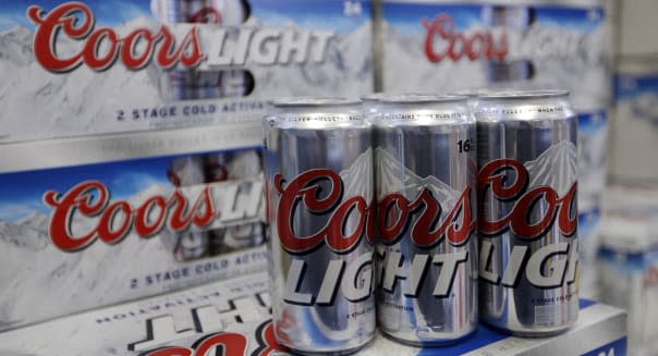 Coors Light Beer is shown on the shelves of the Elite Beverages in Indianapolis, Monday, Jan. 28, 2013.  (AP Photo/Michael Conroy)