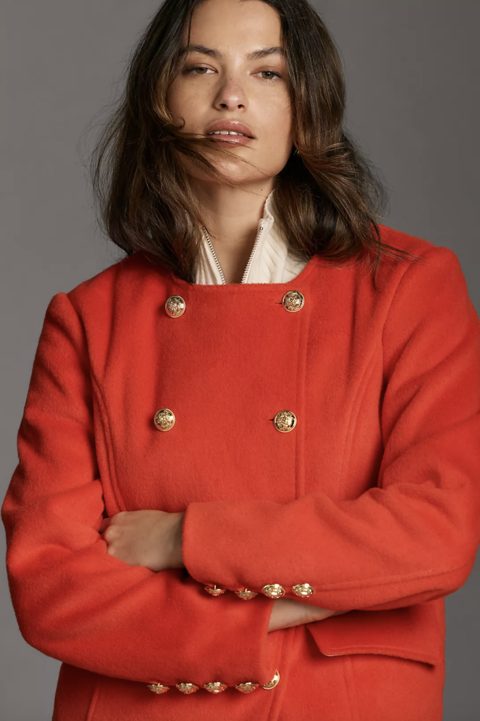 Maeve Twofer Hoodie Peacoat (Photo via Anthropologie)