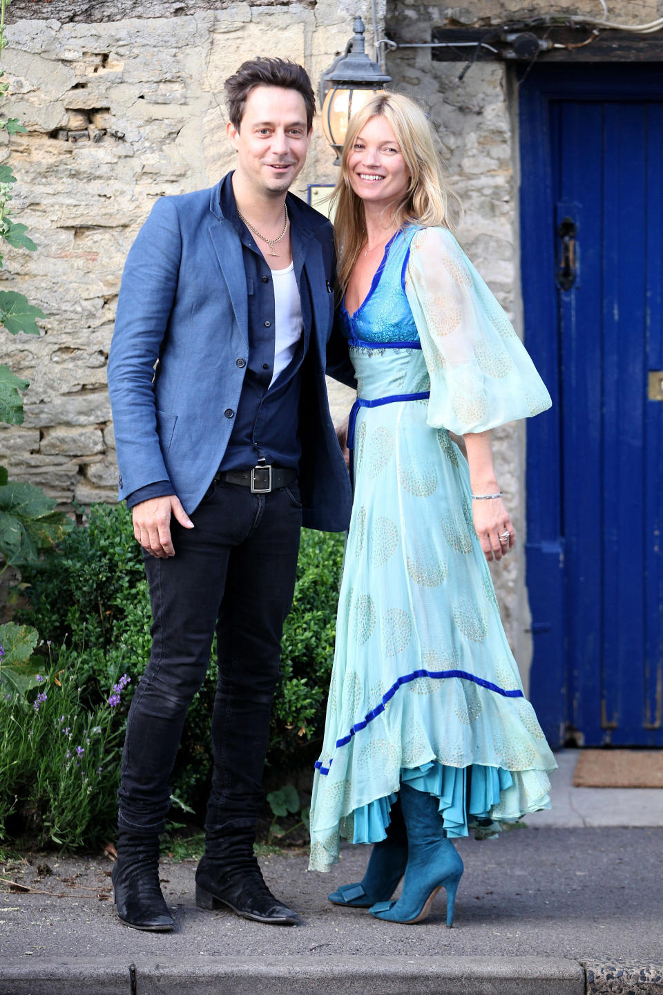 Kate Moss (with husband Jamie Hince) in a fairytale dress