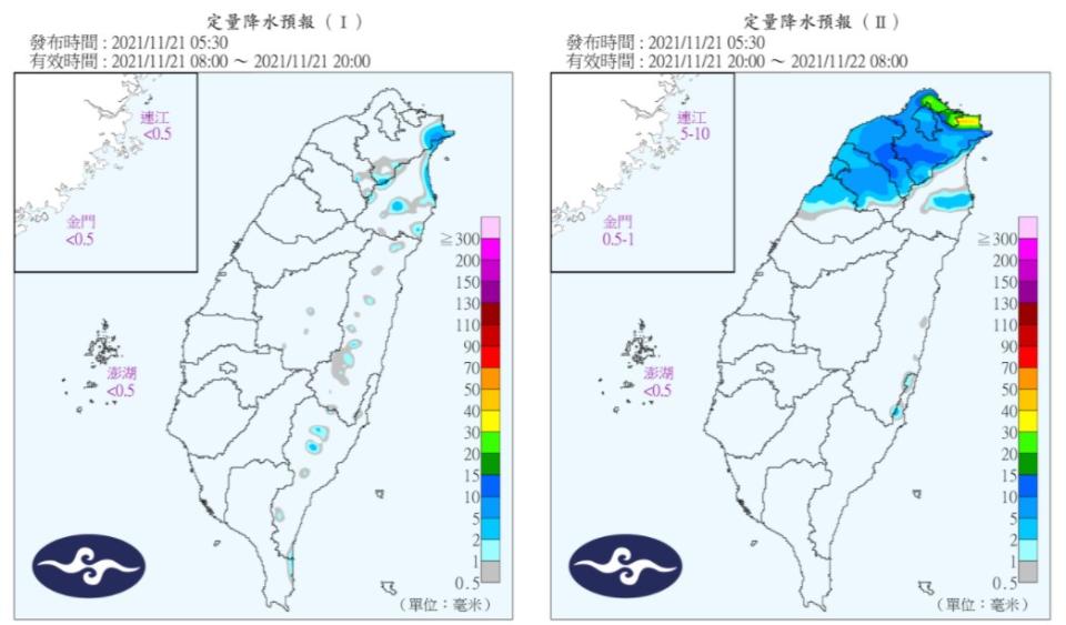 今晚開始北部水氣增多。（圖／中央氣象局）