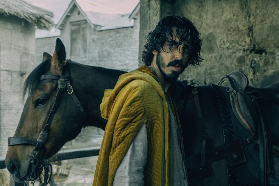 Gawain (Dev Patel), King Arthur's headstrong nephew, runs into ghosts, giants and thieves on his epic quest to confront a formidable foe in "The Green Knight."