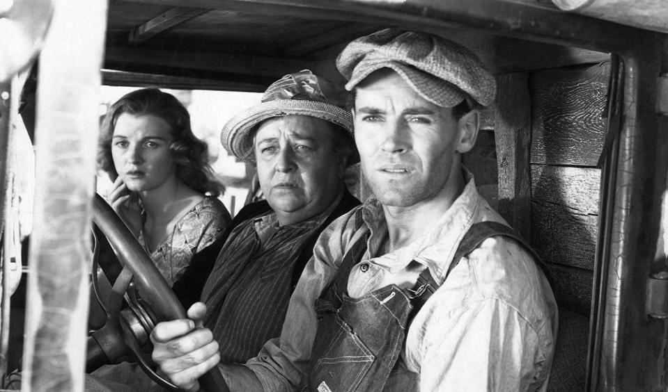 From right, Henry Fonda, Jane Darwell and Dorris Bowdon star in "The Grapes of Wrath."