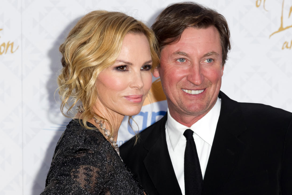 Janet (Jones) Gretzky and husband Wayne Gretzky attend the 10th Annual Alfred Mann Foundation Gala on Oct. 13, 2013 in Beverly Hills, Calif. (Photo by Rodrigo Vaz/FilmMagic)