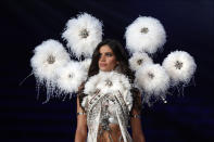 <p>Portuguese model Sara Sampaio presents a creation during the Victoria’s Secret fashion show at the Mercedes-Benz Arena in Shanghai, China on Monday, Nov. 20, 2017. (AP Photo/Andy Wong) </p>
