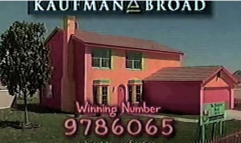 the commercial showing the houdse and the winning number