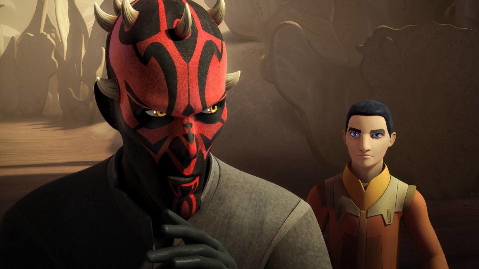 Ezra Bridger and Darth Maul in Star Wars Rebels