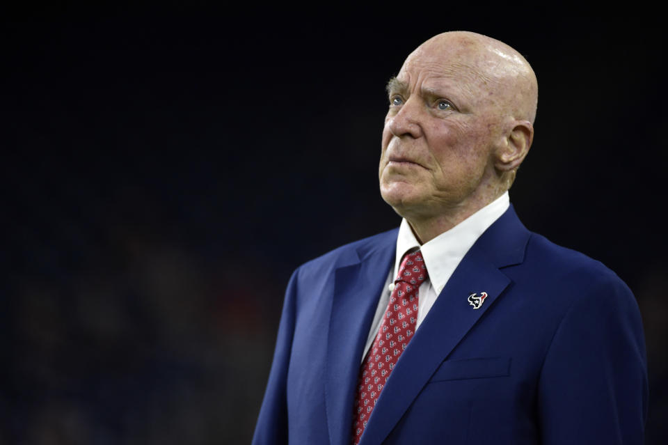 Houston Texans owner Bob McNair has drawn the ire of his players after insulting protesting players during a recent owner’s meeting. (AP Photo)