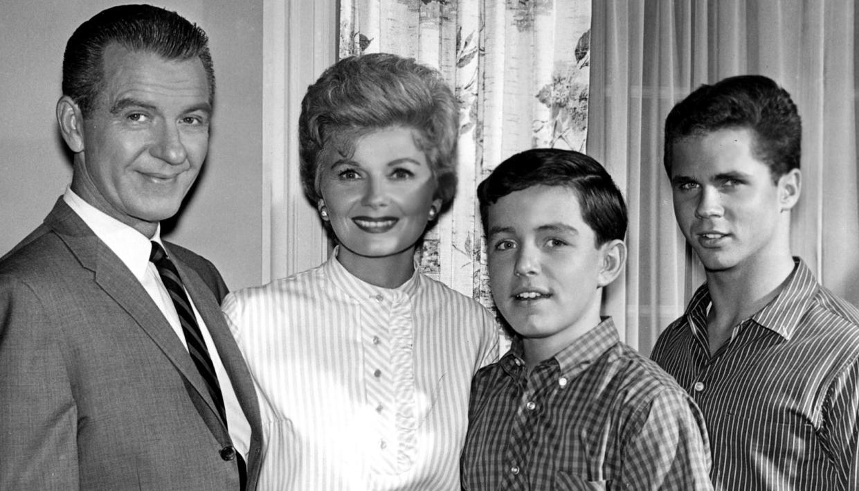 From l to r: Hugh Beaumont, Barbara Billingsley, Mathers and Tony Dow as the Cleaver family in Leave it to Beaver. (Photo: Courtesy Everett Collection)