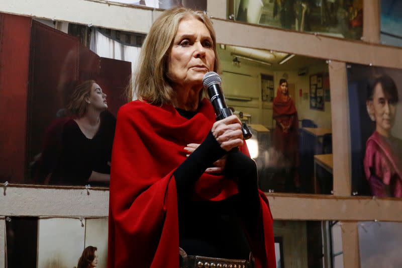 Writer and activist Gloria Steinem speaks about photographer Annie Leibovitz's new exhibit 'WOMEN: New Portraits' commissioned by UBS in New York