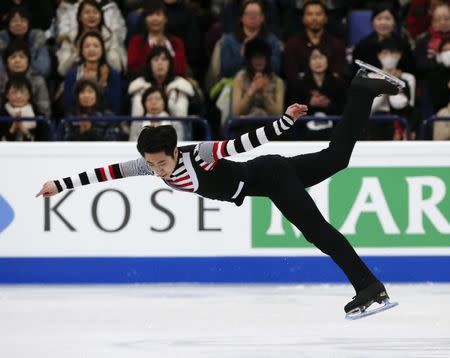 Figure Skating - ISU World Championships 2017 - Men's Free Skating - Helsinki, Finland - 1/4/17 - Boyang Jin of China competes. REUTERS/Grigory Dukor