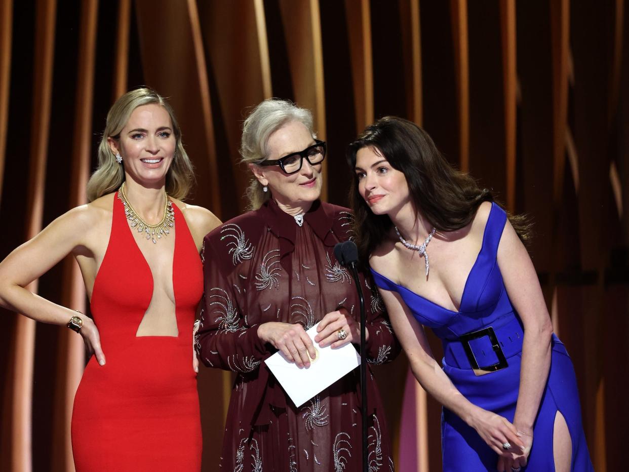 Three women on stage