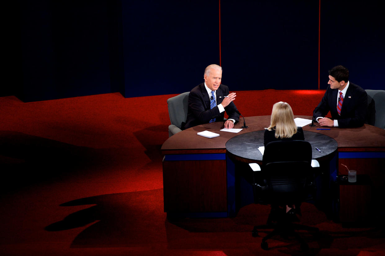 Then Vice President Joe Biden and Paul Ryan participate in the Vice Presidential Debate at Centre College, with Moderator ABC News Anchor Martha Raddatz