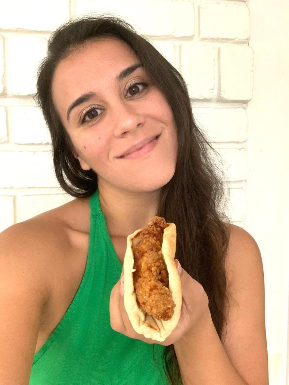 Anneta with Taco Bell Crispy Chicken Sandwich Taco