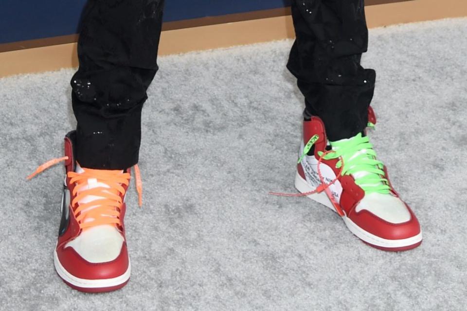 A closer look at Cudi’s sneakers. - Credit: Gilbert Flores for Variety