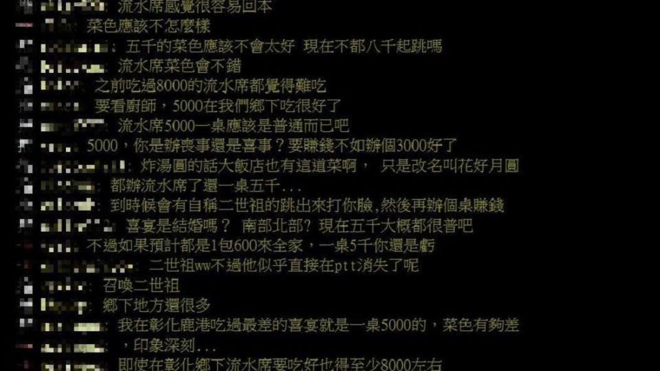 許多網友表示1桌5000的價格低得誇張。圖／翻攝自PTT「女版」