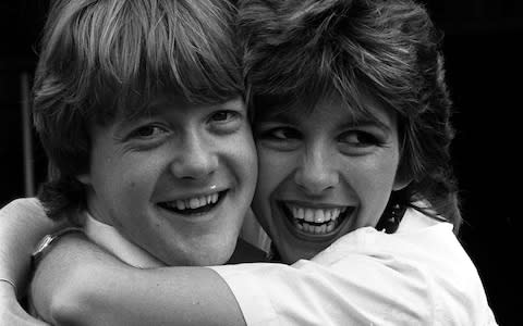 Keith Chegwin and Maggie Philbin after they announced their engagement - Credit: PA