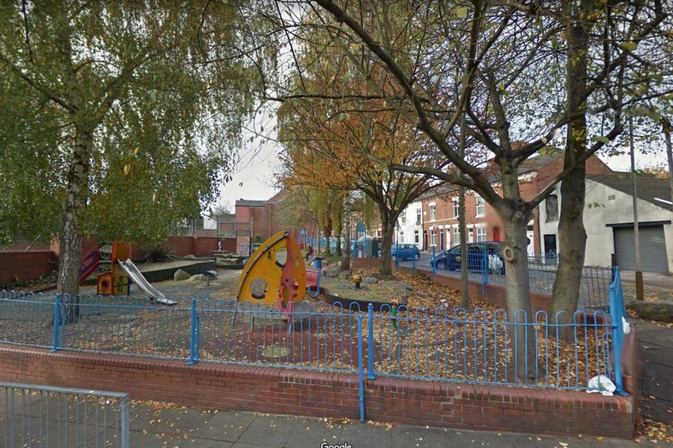 The woman was found critically injured at a children's play park in Leicester: Google