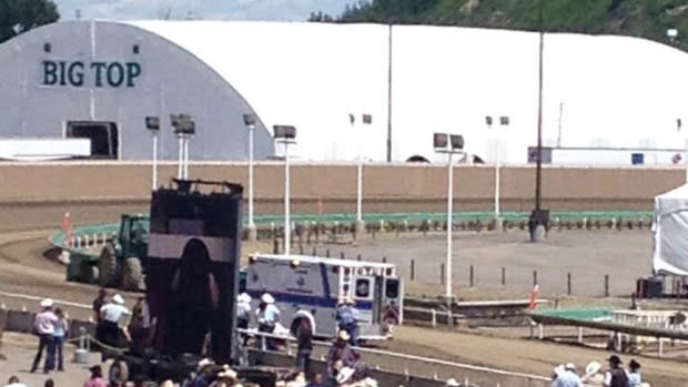 EMS is on scene at the Calgary Stampede after a skydiver was injured just before 2 p.m. MT. 