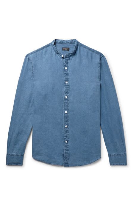 3) A Chambray Grandad Collared Shirt