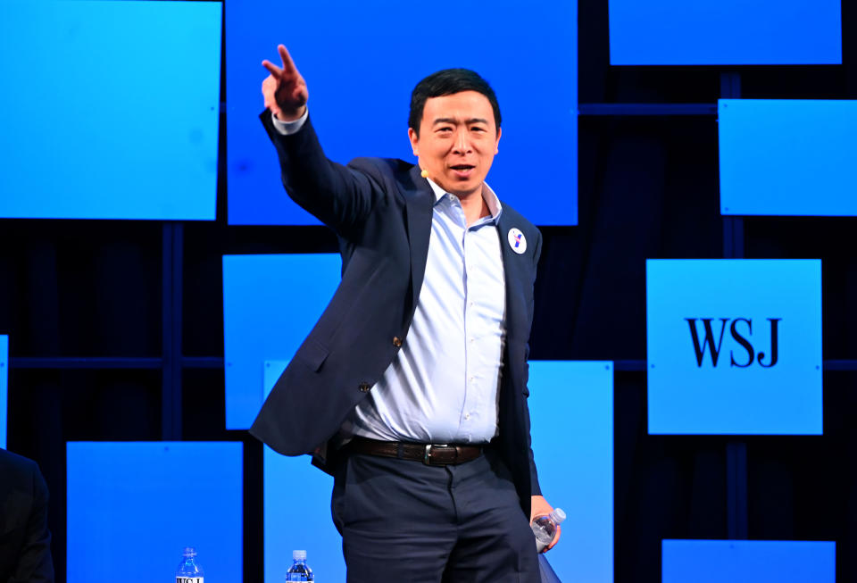 Democratic presidential hopeful Andrew Yang said his experience being bullied as a young kid shaped how he operates in the world. (Photo: Nicholas Hunt via Getty Images)