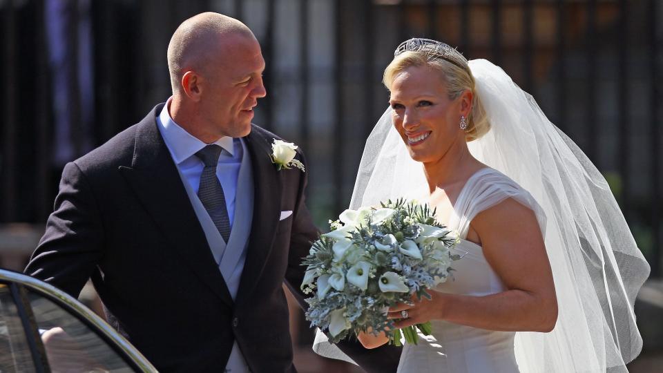 Mike and Zara Tindall on their wedding day