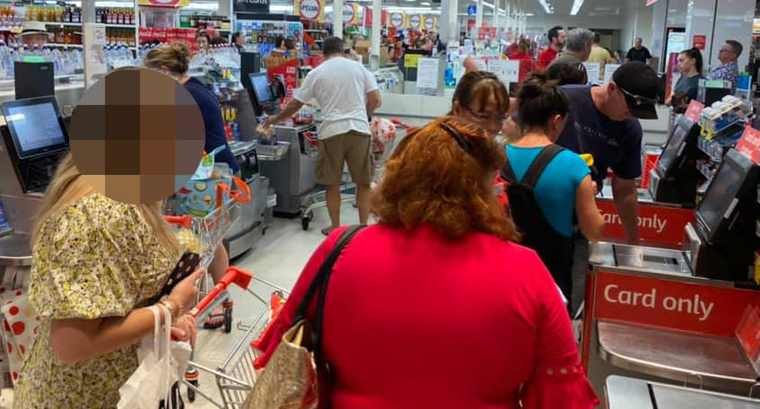 A Coles in Capalaba packed with shoppers.