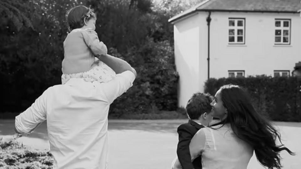 Prince Harry and Meghan Markle with Prince Archie and Princess Lilibet