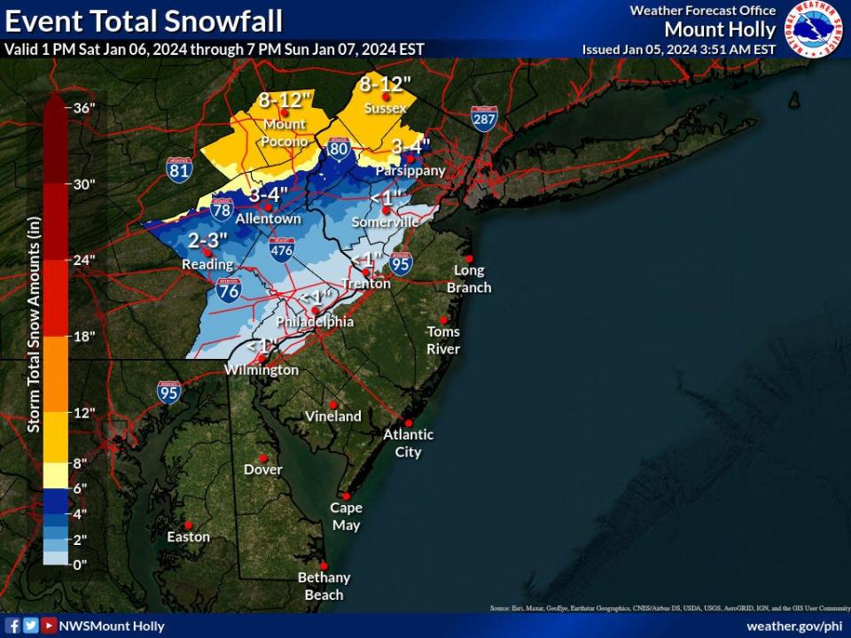 Snow forecast is over a foot in parts of East Coast Winter storm could