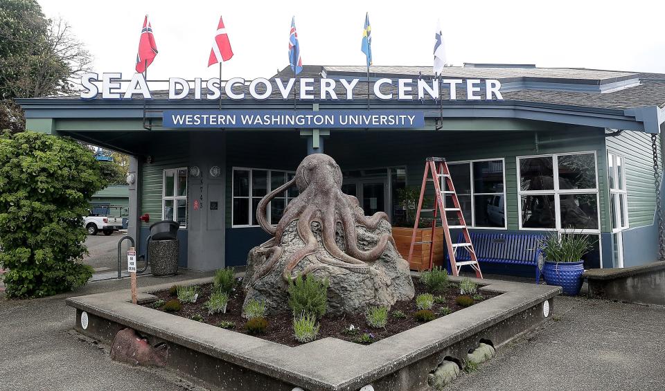 The SEA Discovery Center in downtown Poulsbo on Tuesday. The museum moved the animals housed there to "foster" care at other aquariums after closing in October 2020.