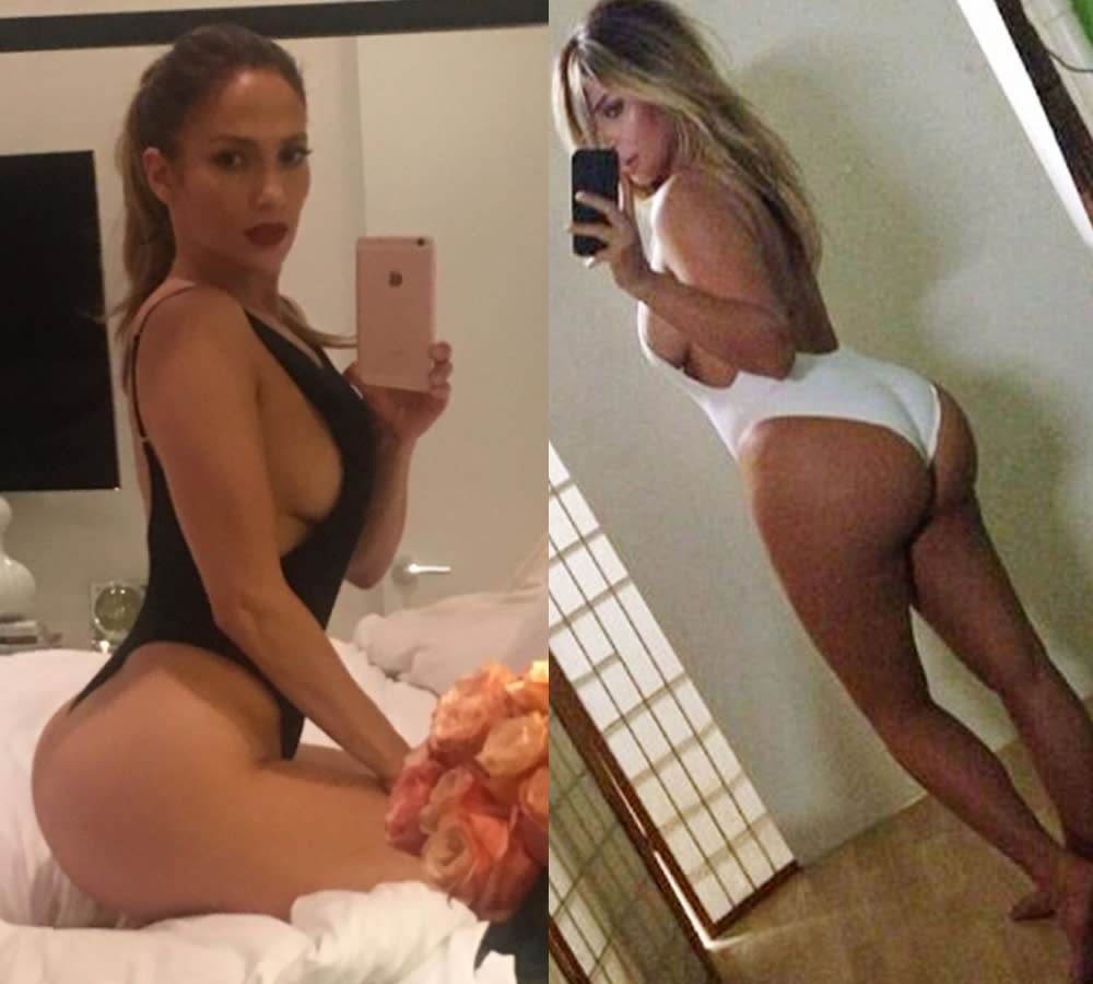 Jennifer Lopez Posts Bootylicious Selfie Reminiscent of Famous Kim Kardashian photo photo