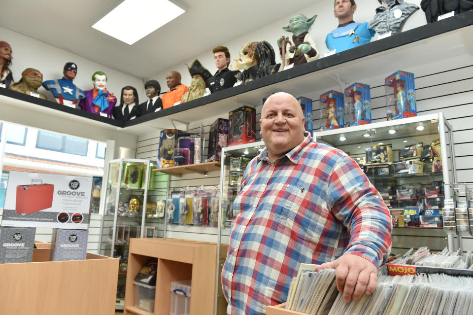 In 2018, Adrian Bayford re-opened the record shop he ran before scooped his 2012 £148m jackpot. (SWNS)